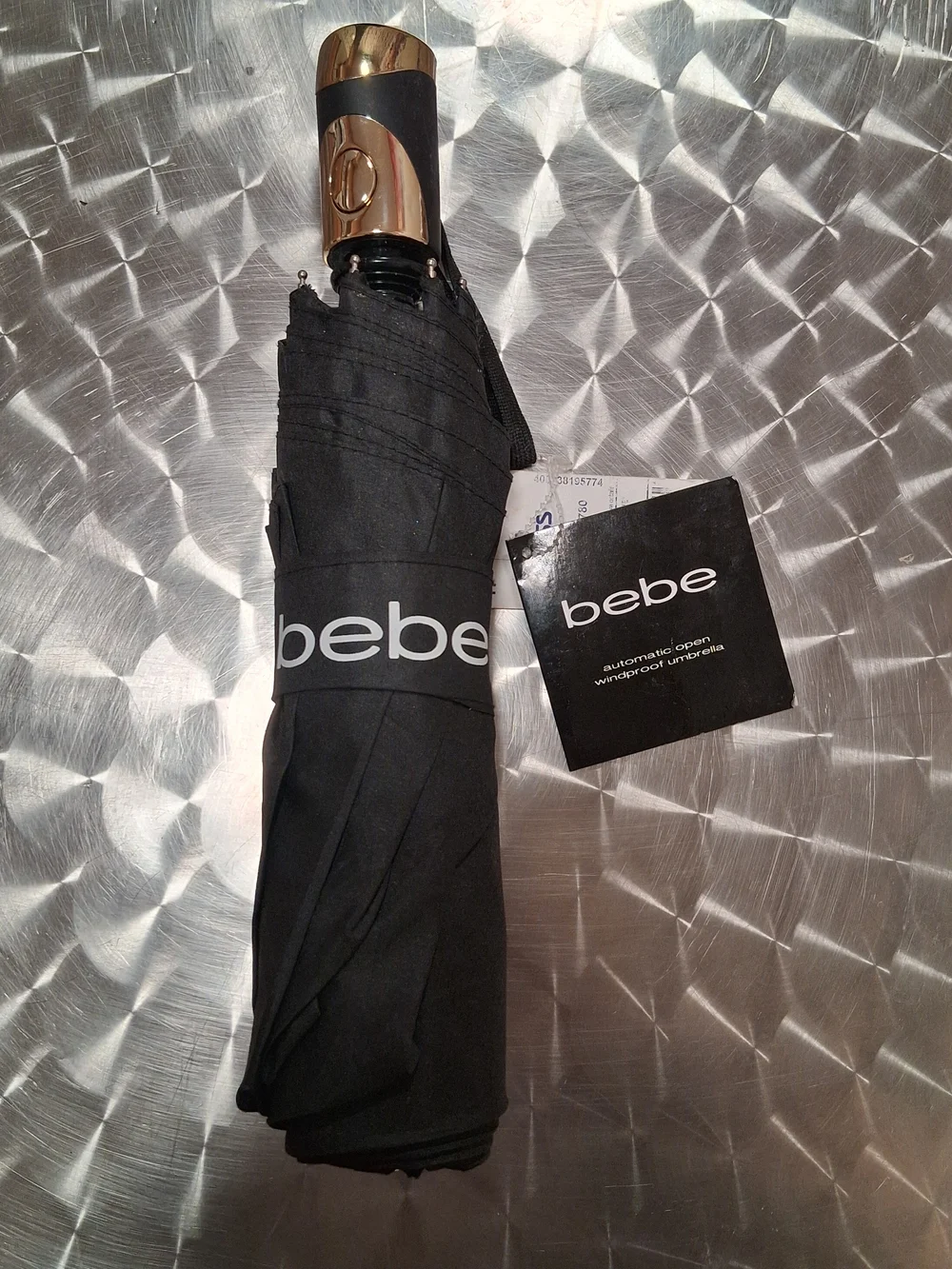 bebe Compact Black Travel Umbrella - Picture 2 of 3